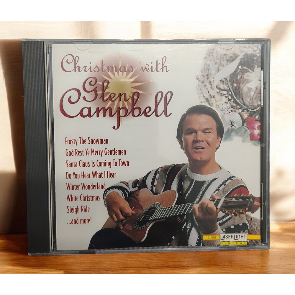 Glen Campbell CD Christmas With Glen Campbell 1995 Holiday LaserLight White 90s